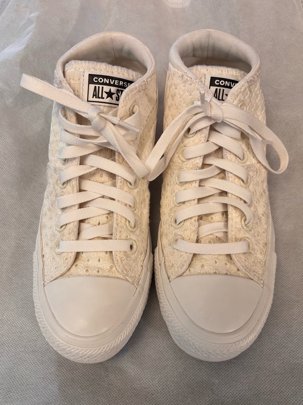 Converse Women's Cream High-Top Sneakers - Textured Canvas